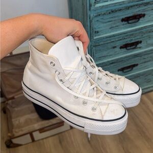 Converse Classic White High-Top Sneakers (barely worn)